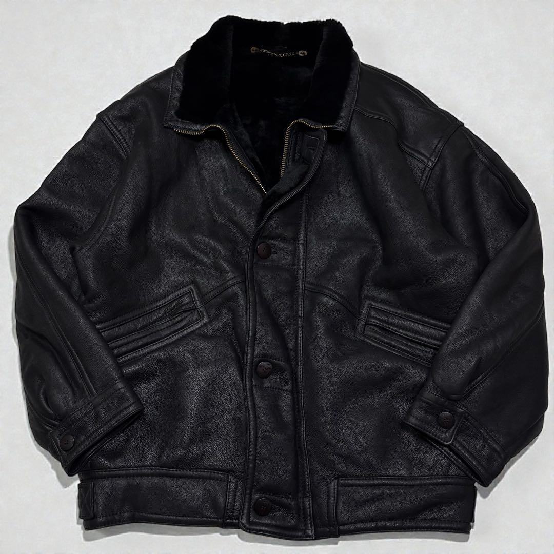 S*M様 ムートンジャケット　レザージャケット　ボア　ラムレザー　羊革　Lサイズ