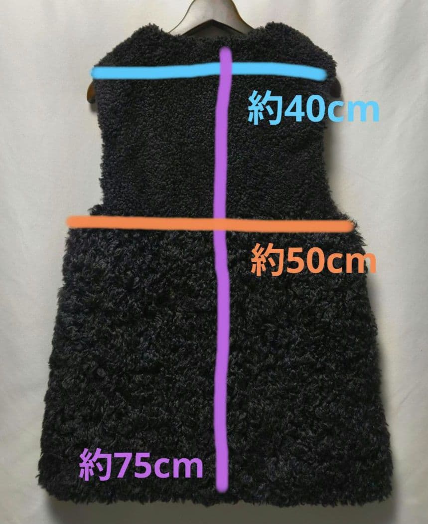 再値下【美品】PASSIONE 黒 切替 フェイクファー ジレ　エコファー