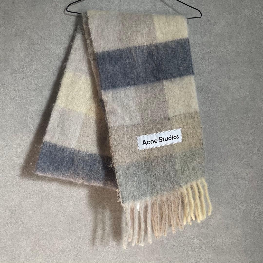 Acne Studios モヘアチェックスカーフ マフラー