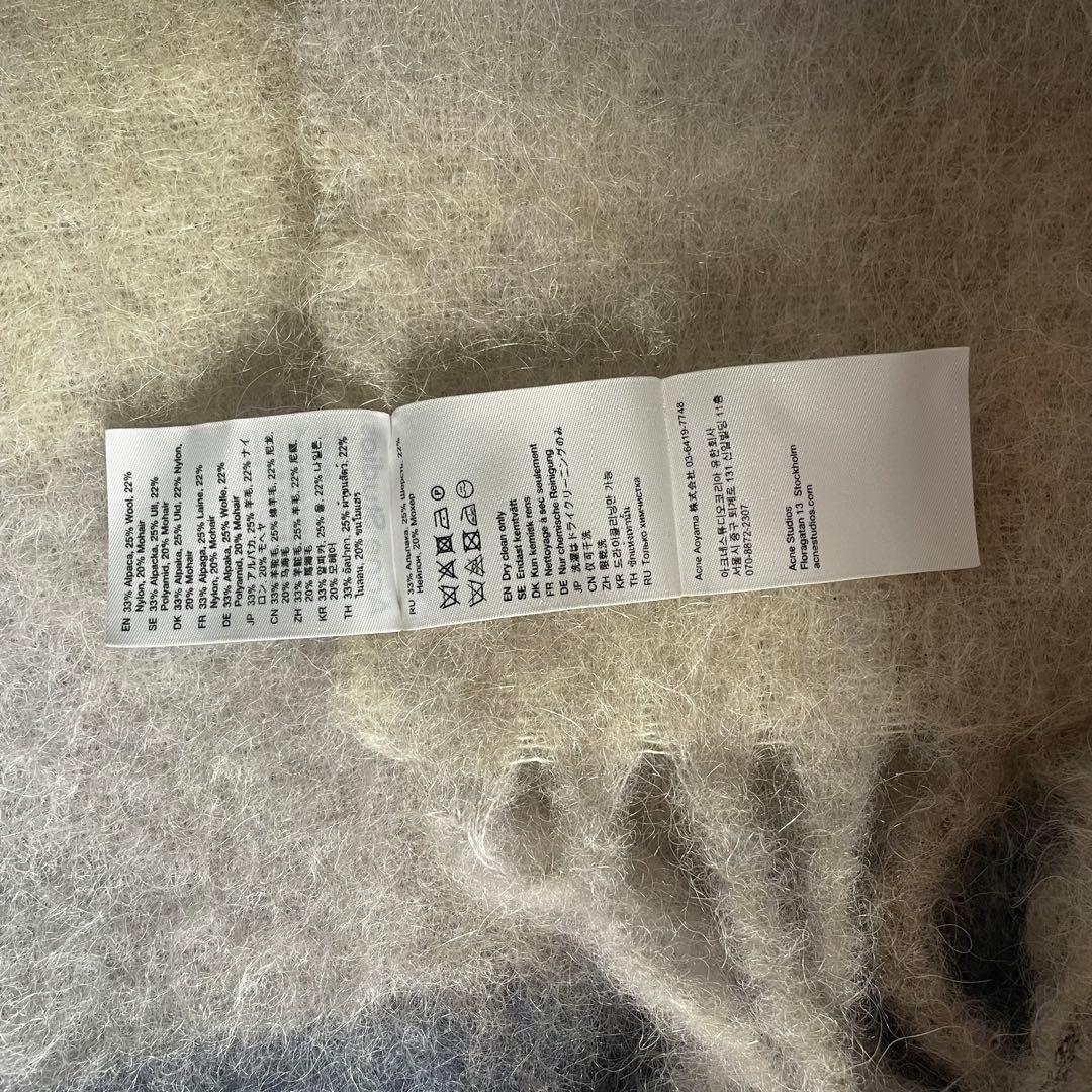 Acne Studios モヘアチェックスカーフ マフラー