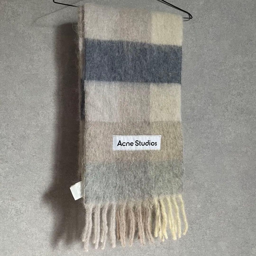 Acne Studios モヘアチェックスカーフ マフラー