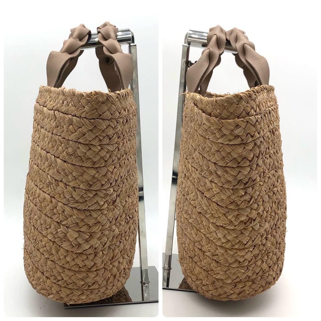 【未使用に近い✨】ヘレンカミンスキー カゴバッグ ラフィアリーフ ブラウン モカ