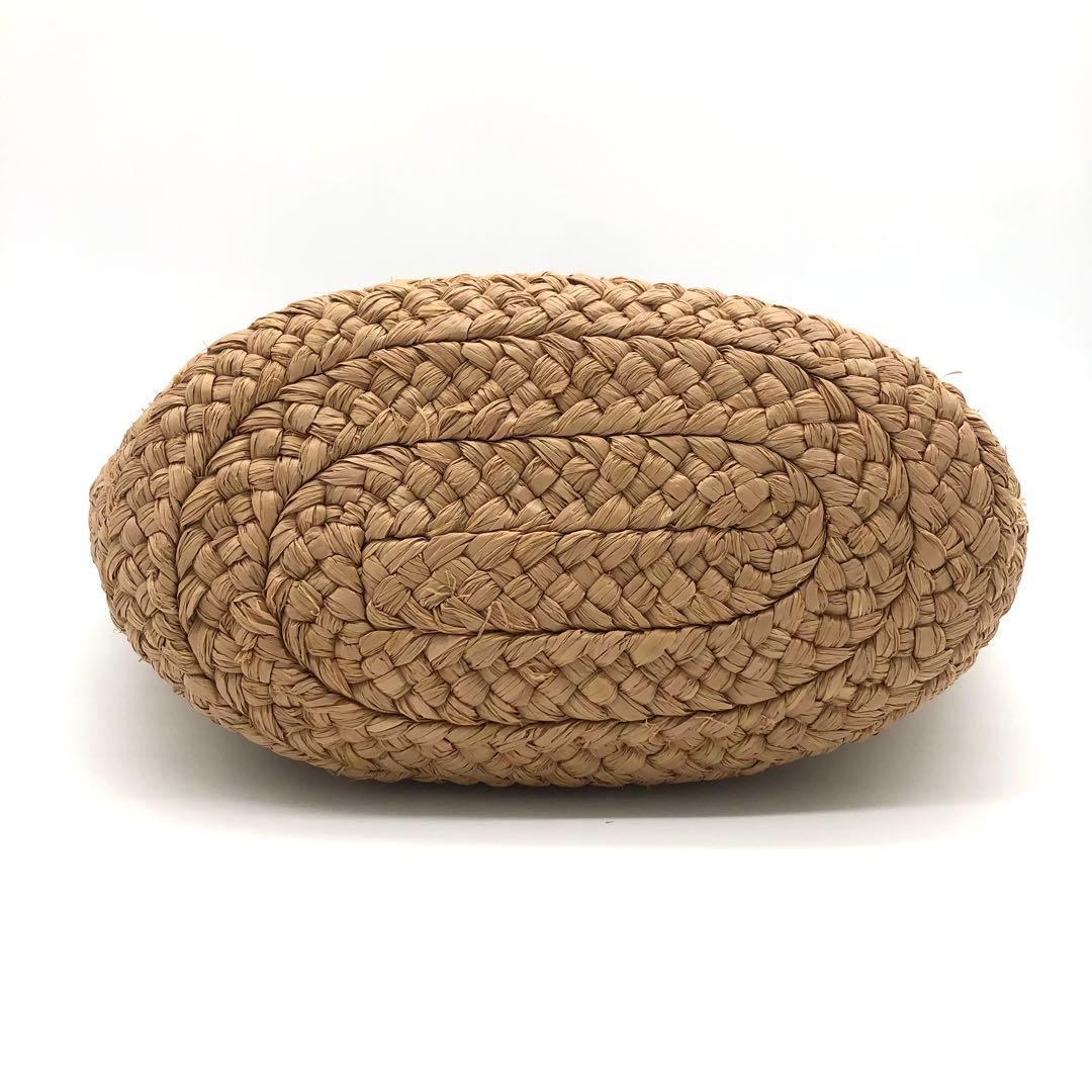 【未使用に近い✨】ヘレンカミンスキー カゴバッグ ラフィアリーフ ブラウン モカ