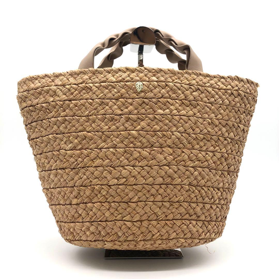 【未使用に近い✨】ヘレンカミンスキー カゴバッグ ラフィアリーフ ブラウン モカ