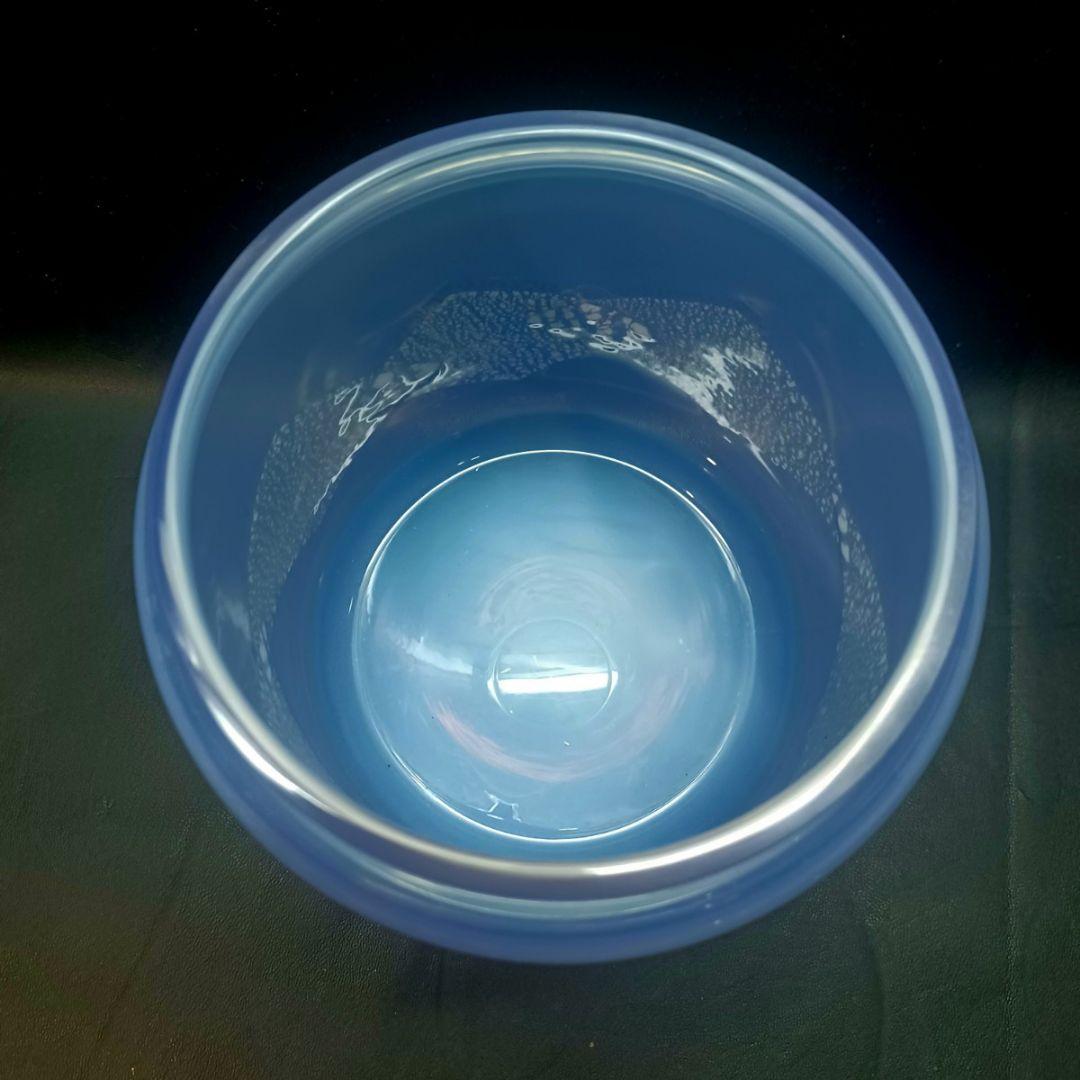 【茶道具】★乳白色 蓋付き ガラス 水指 ★ オパールセント オパルセント