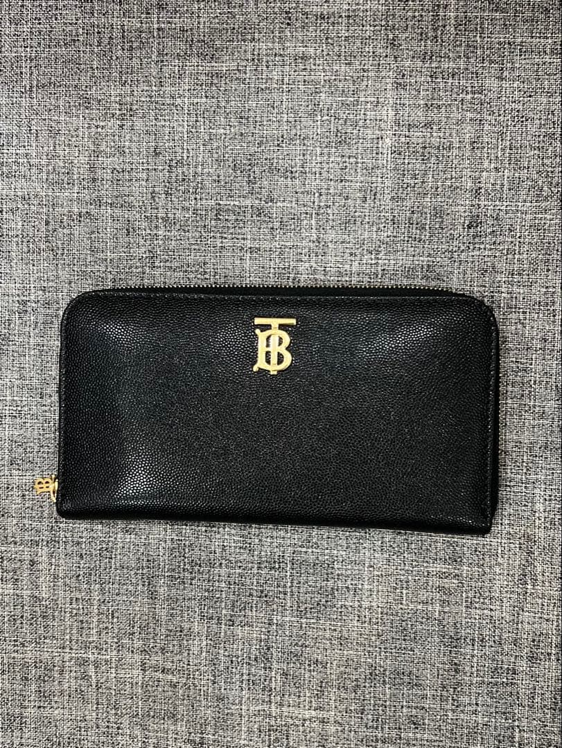 バーバリー BURBERRY エルモア TBロゴ 長財布 ブラック