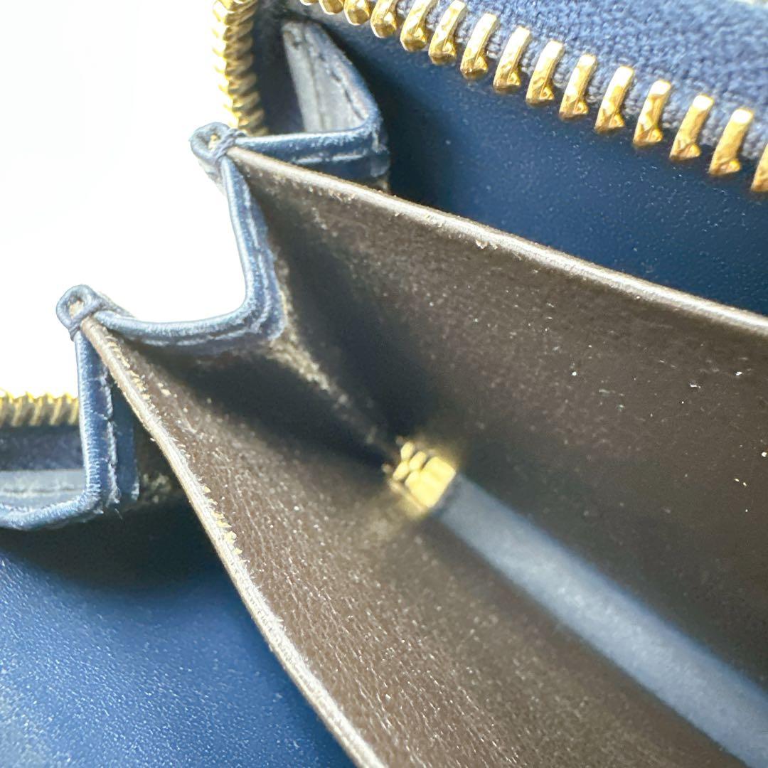 GUCCI グッチ ケース GG シマ ラウンドファスナー ネイビー