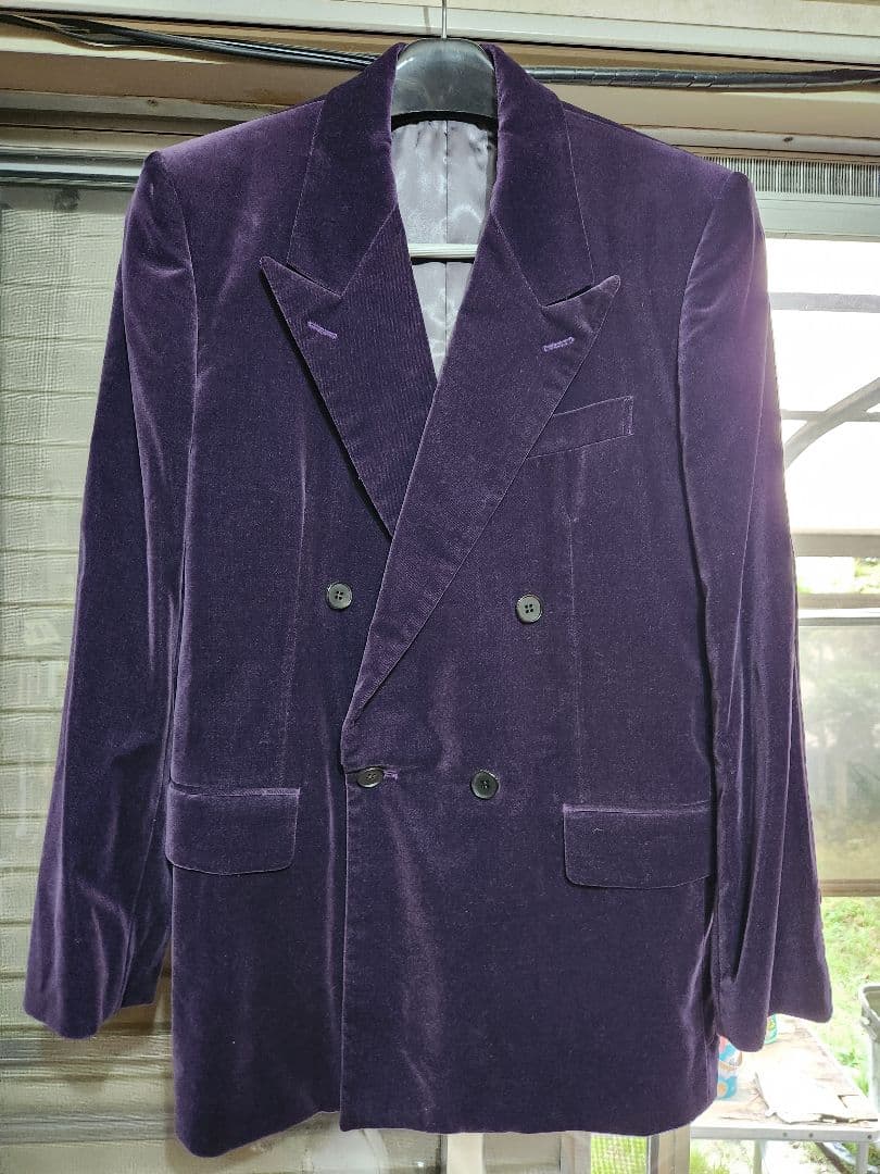 LITTLE BIG　 パープルベルベットダブルブレストスーツ　サイズ44日本製