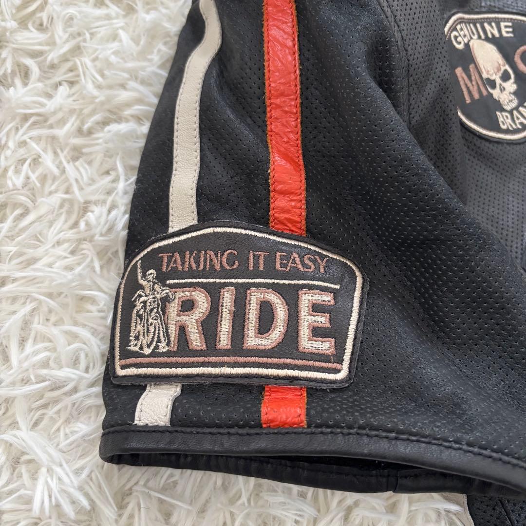 DEGNERデグナー メッシュハーフスリーブ　レザージャケット15SJ半袖　XL