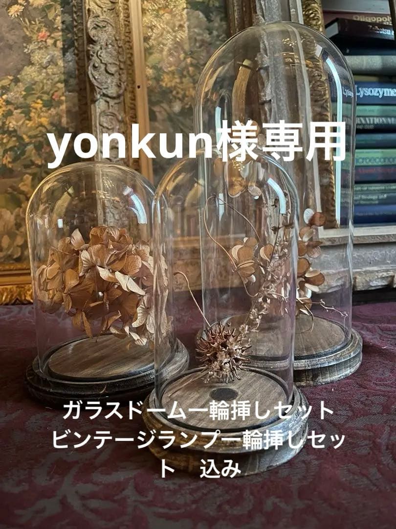 ガラスドーム　ドーム型ガラスケース 3点セット