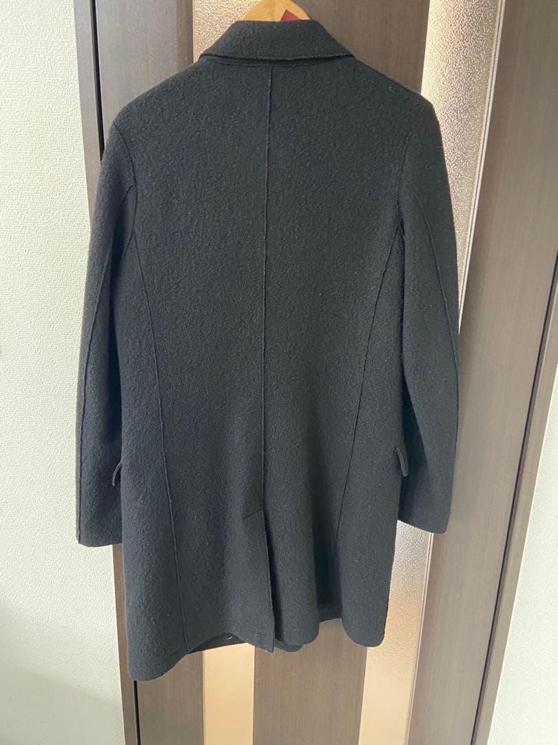 イレブンティ ダブルブレスト ブラック ロングコート