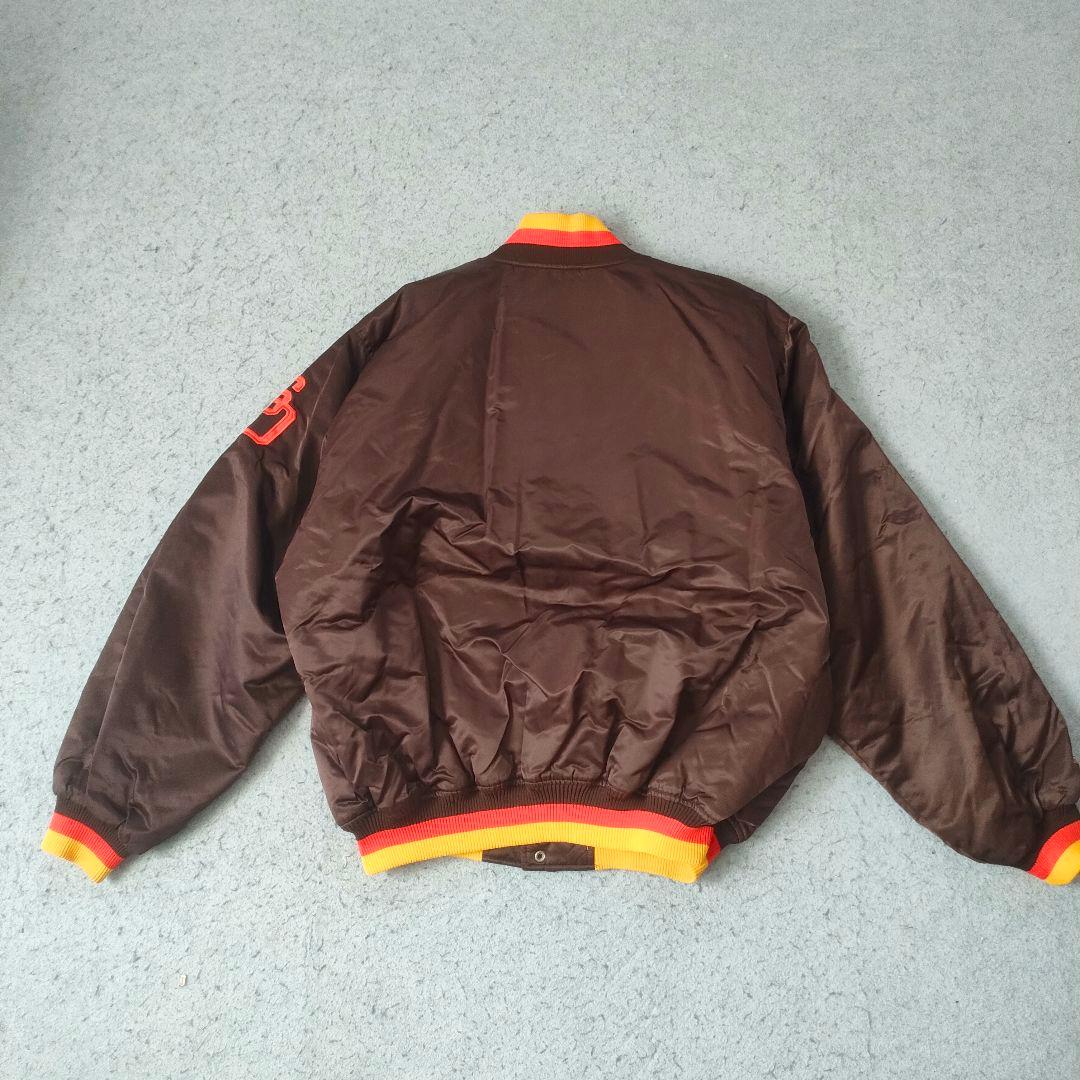 パドレス クーパーズタウン製 スタジャン ナイロンジャケット ブラウン XL