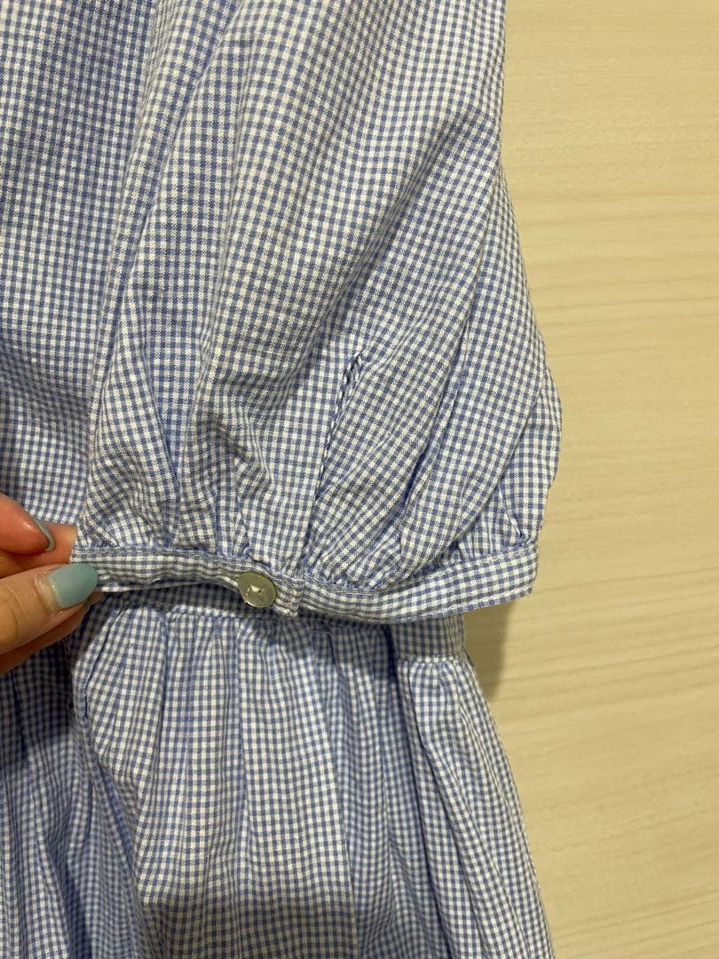 新品　Katie BABY-SITS! ギンガムチェックワンピース　ブルー