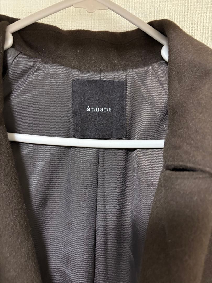 アニュアンス anuans ウールロングトレンチコート ブラウン