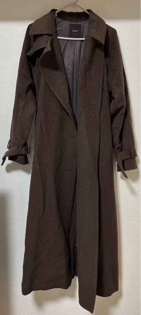 アニュアンス anuans ウールロングトレンチコート ブラウン