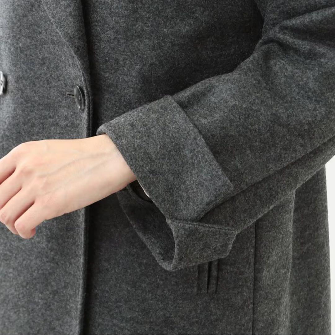 Reflect ウール混メルトンライクピーコート 7号チャコールグレー【未使用】