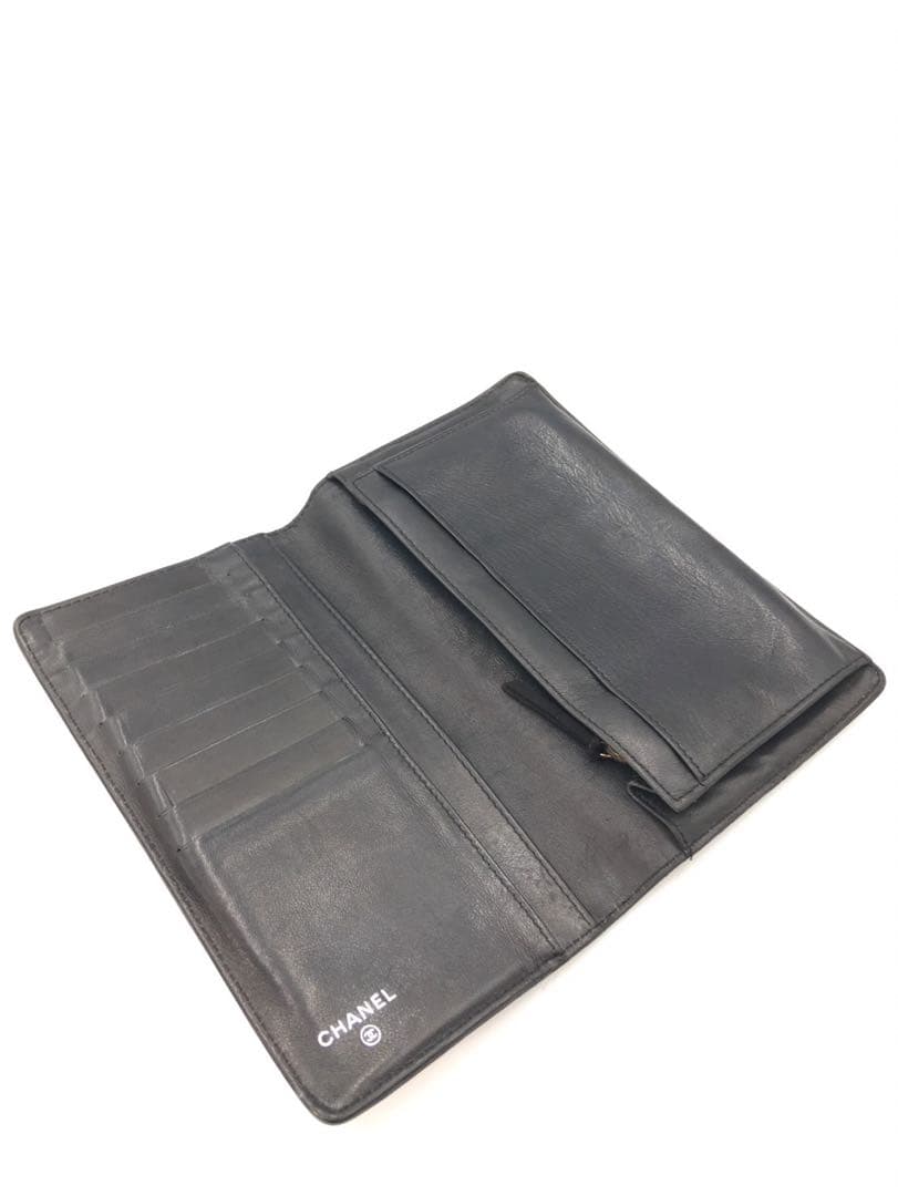 J64 シャネル　CHANEL キャビアスキン　長財布