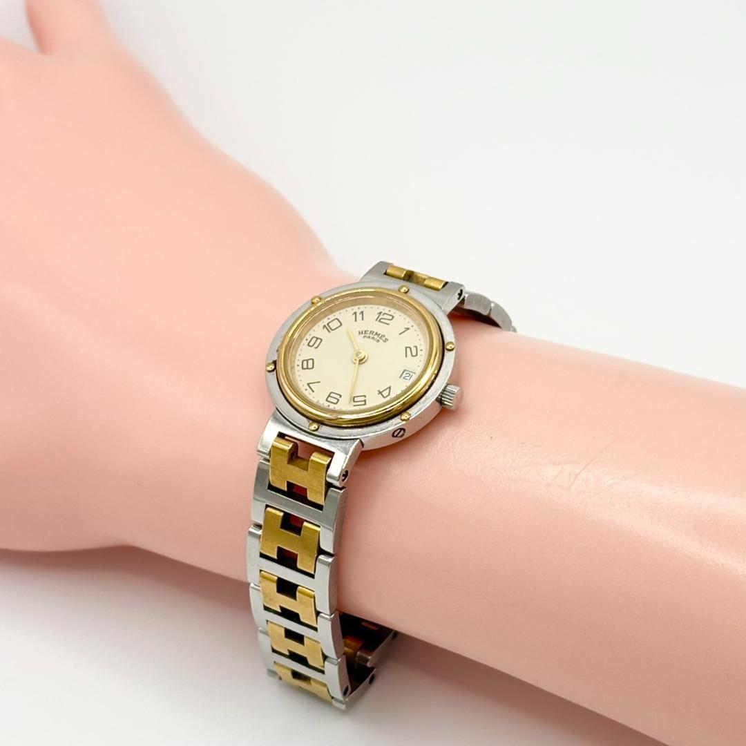 303●美品● HERMES エルメス クリッパー レディース アイボリー