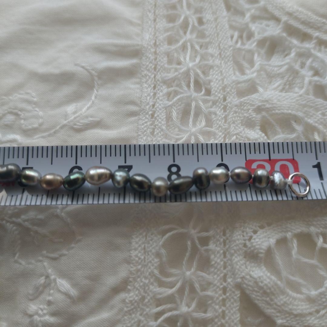 SV黒蝶真珠の3-4ミリケシのブレスレット、17.5㌢クロチョウ、腕輪