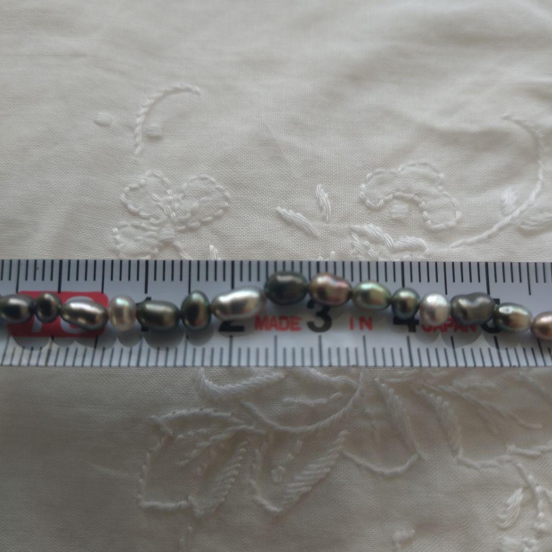 SV黒蝶真珠の3-4ミリケシのブレスレット、17.5㌢クロチョウ、腕輪