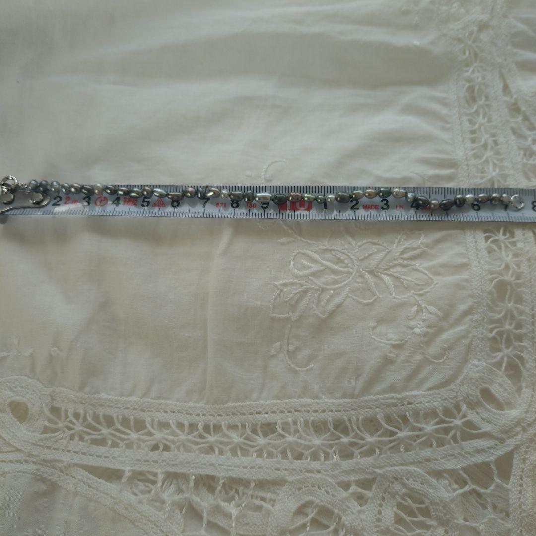 SV黒蝶真珠の3-4ミリケシのブレスレット、17.5㌢クロチョウ、腕輪