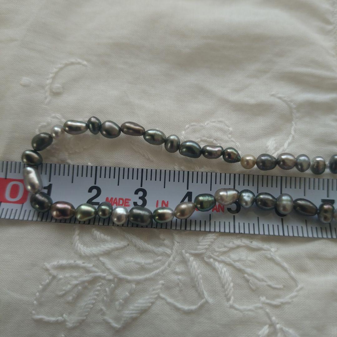 SV黒蝶真珠の3-4ミリケシのブレスレット、17.5㌢クロチョウ、腕輪