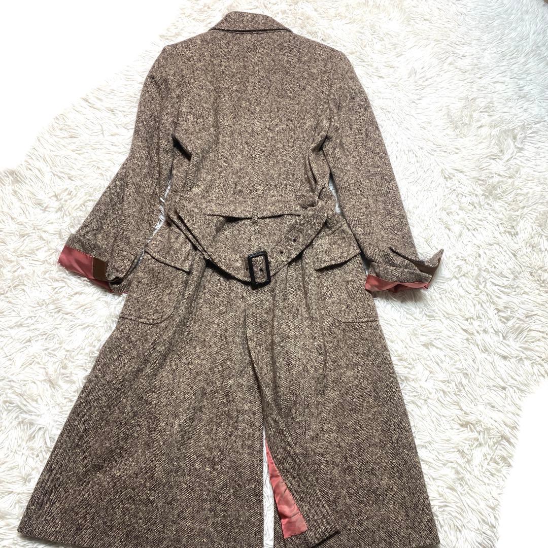 食米過子 ポールスミス　ツイード　ベルト　アンゴラ混　ブラウン　スリット