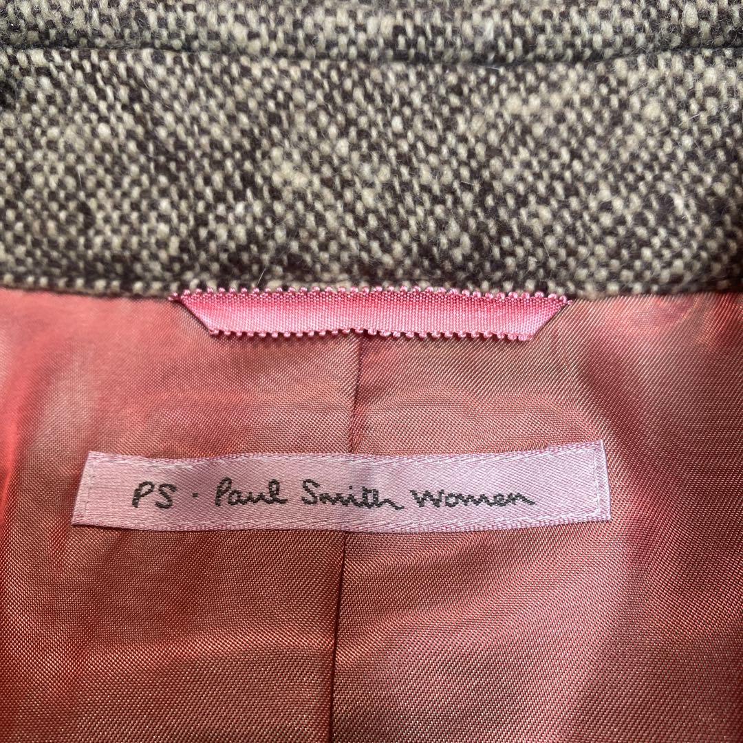 食米過子 ポールスミス　ツイード　ベルト　アンゴラ混　ブラウン　スリット