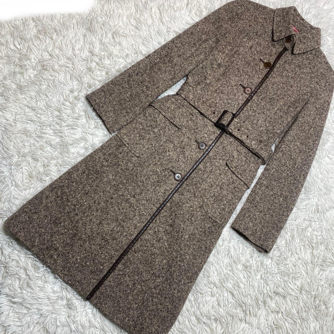 食米過子 ポールスミス　ツイード　ベルト　アンゴラ混　ブラウン　スリット