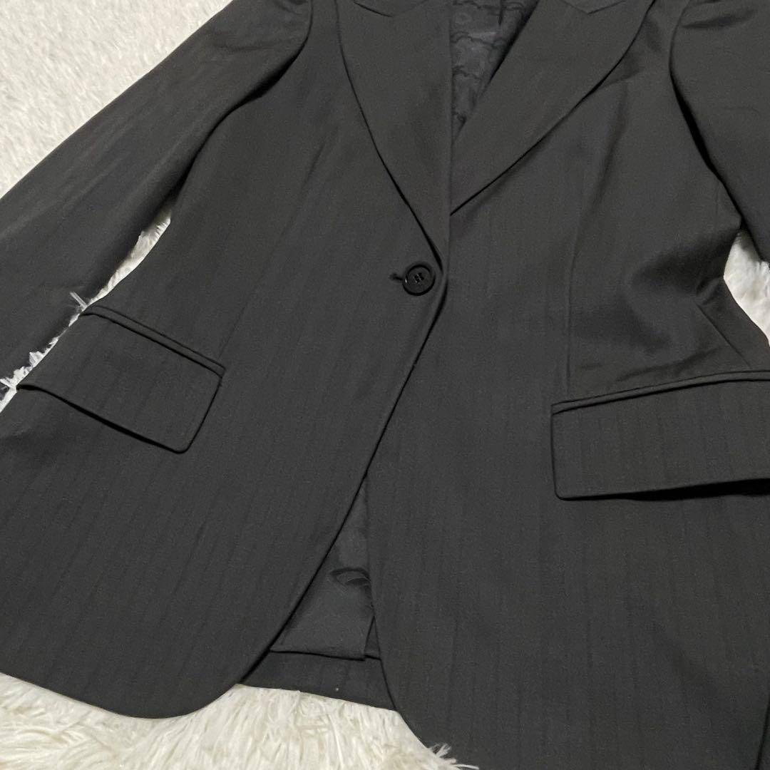 998 GUCCI テーラードジャケット グレー ストライプ 40 裏地総柄