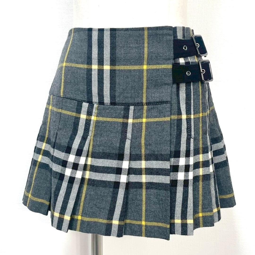 y2k❤️ BURBERRY BLUE LABEL 2連ベルト チェックスカート