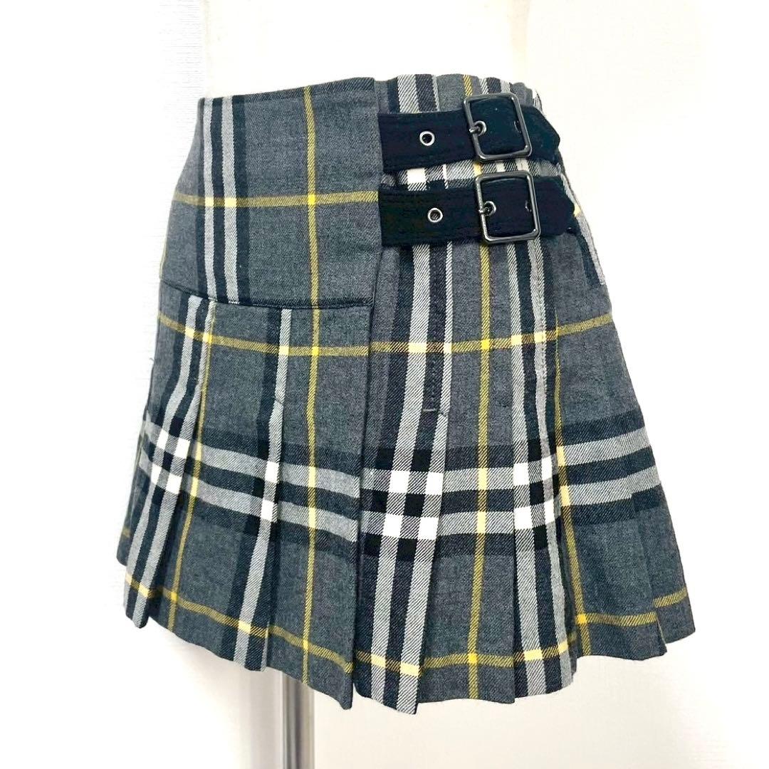 y2k❤️ BURBERRY BLUE LABEL 2連ベルト チェックスカート