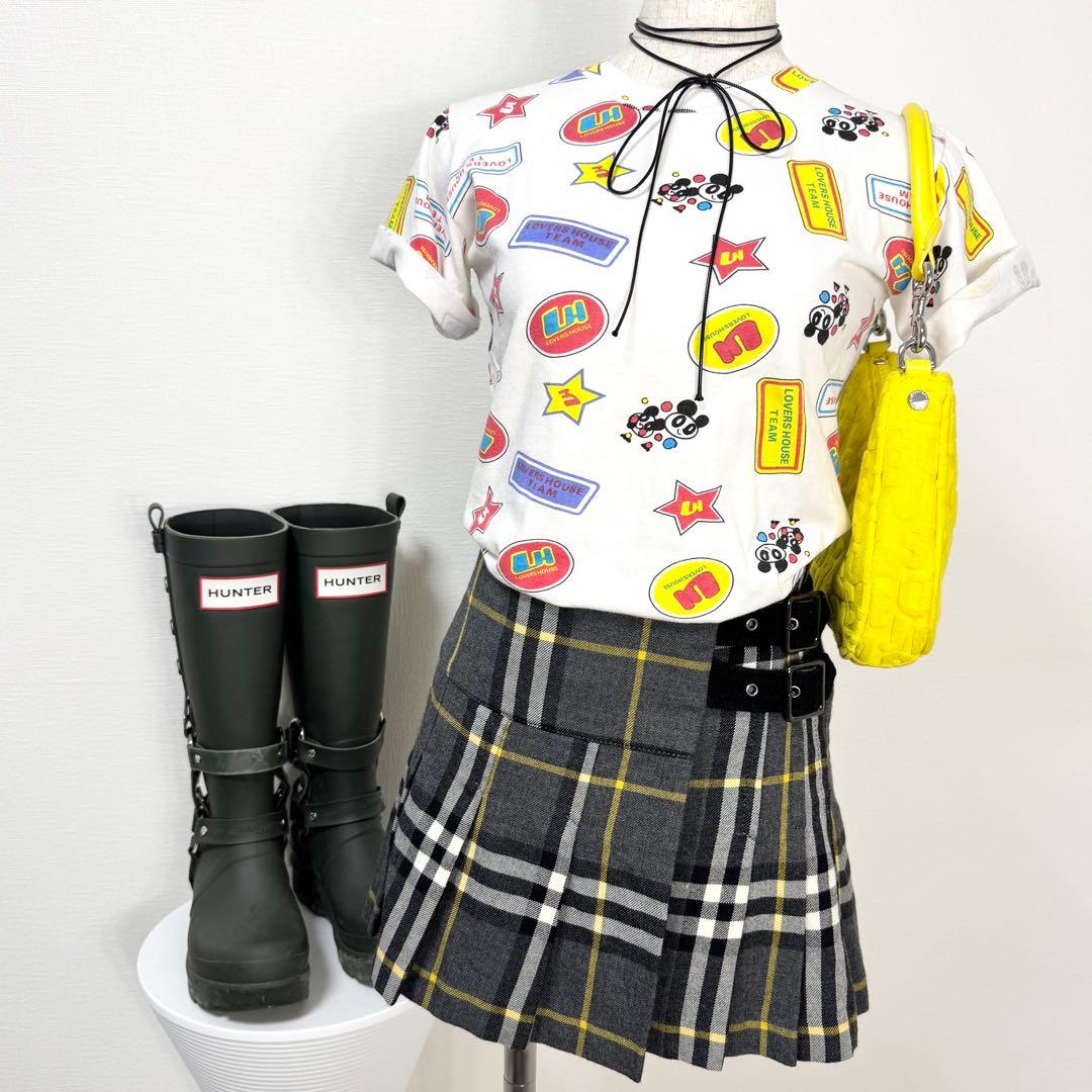 y2k❤️ BURBERRY BLUE LABEL 2連ベルト チェックスカート