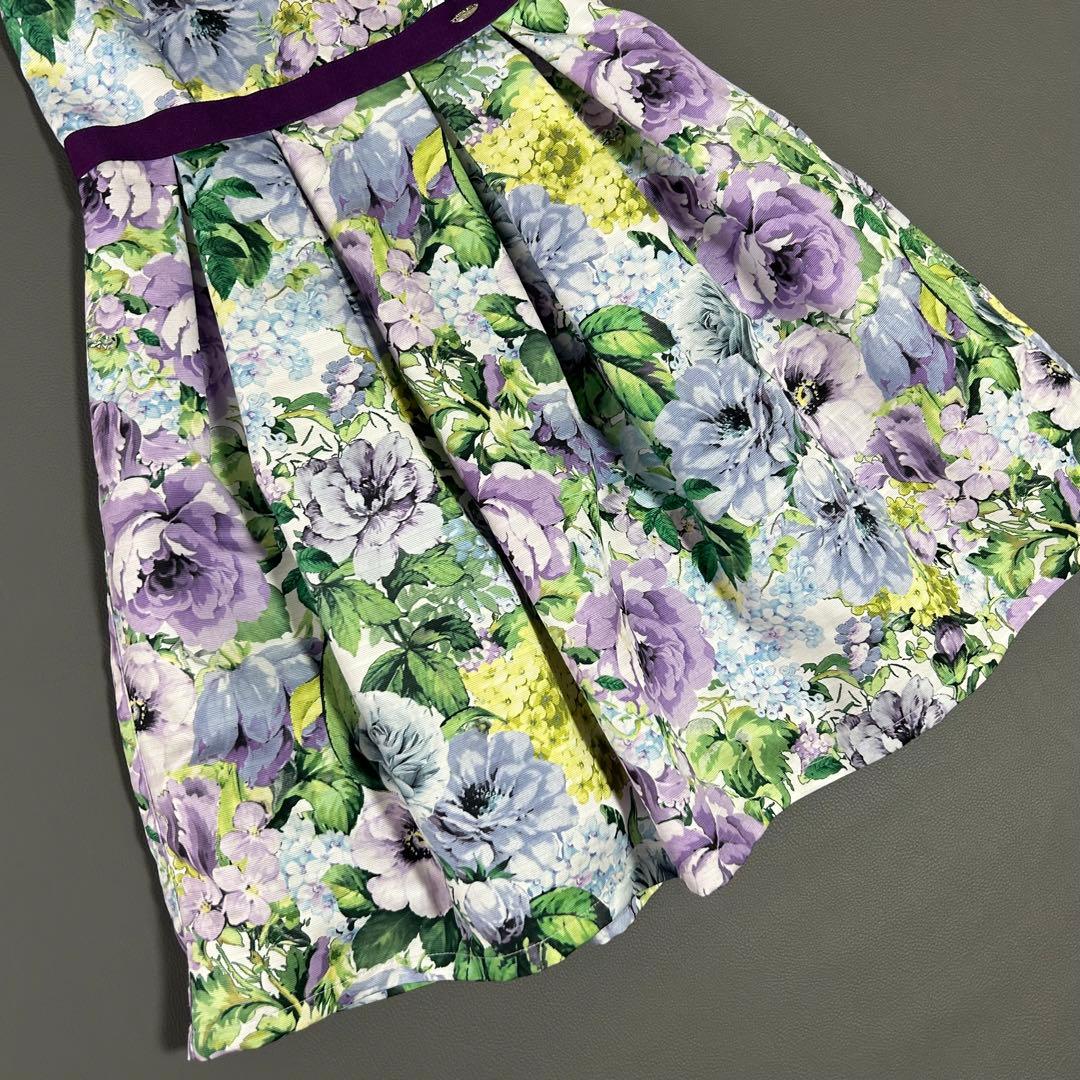 人気モデル＊アナスイミニ ワンピース 花柄 パープル【L】130cm