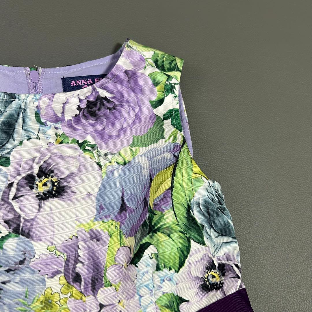 人気モデル＊アナスイミニ ワンピース 花柄 パープル【L】130cm