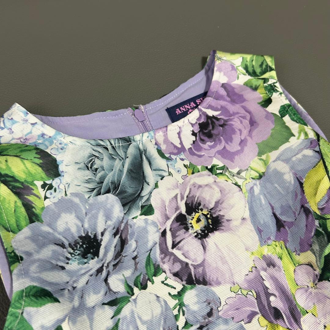 人気モデル＊アナスイミニ ワンピース 花柄 パープル【L】130cm