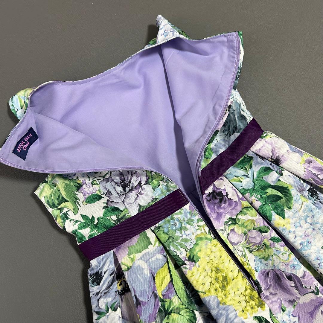 人気モデル＊アナスイミニ ワンピース 花柄 パープル【L】130cm