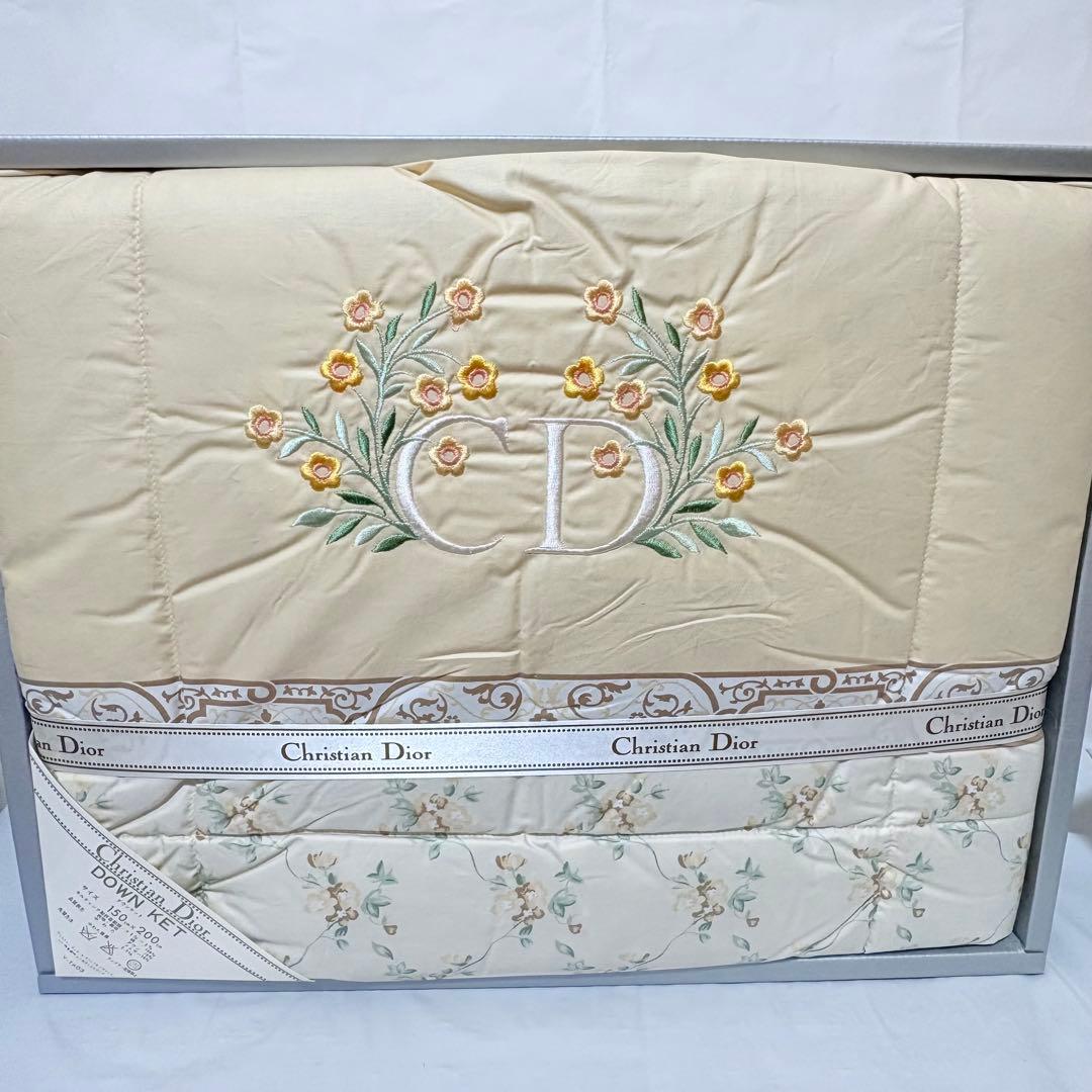 Christian Dior ダウンケット　CDロゴ花柄　　150×200cm