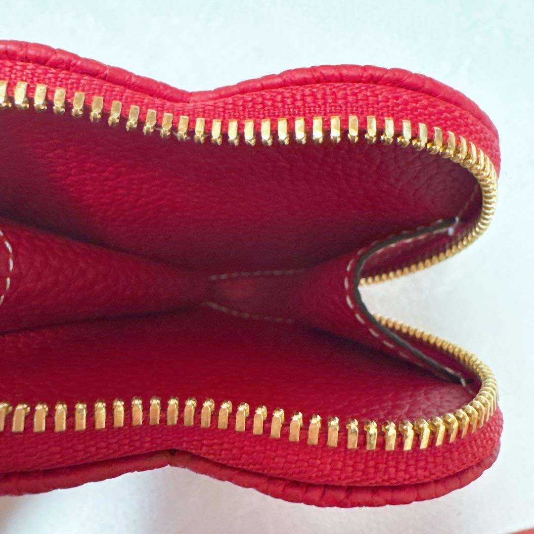 新品未使用◇BONAVENTURA　ハートケース　赤　シュリンクレザー