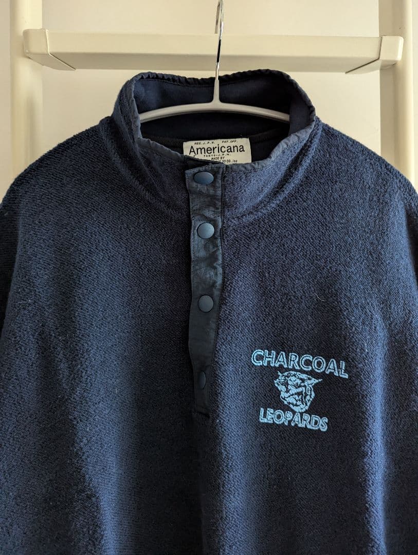 Americana×Charcoal Leopards スナップ プルオーバー