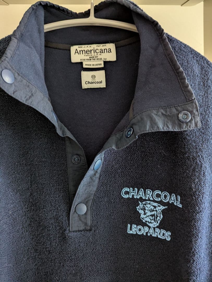 Americana×Charcoal Leopards スナップ プルオーバー