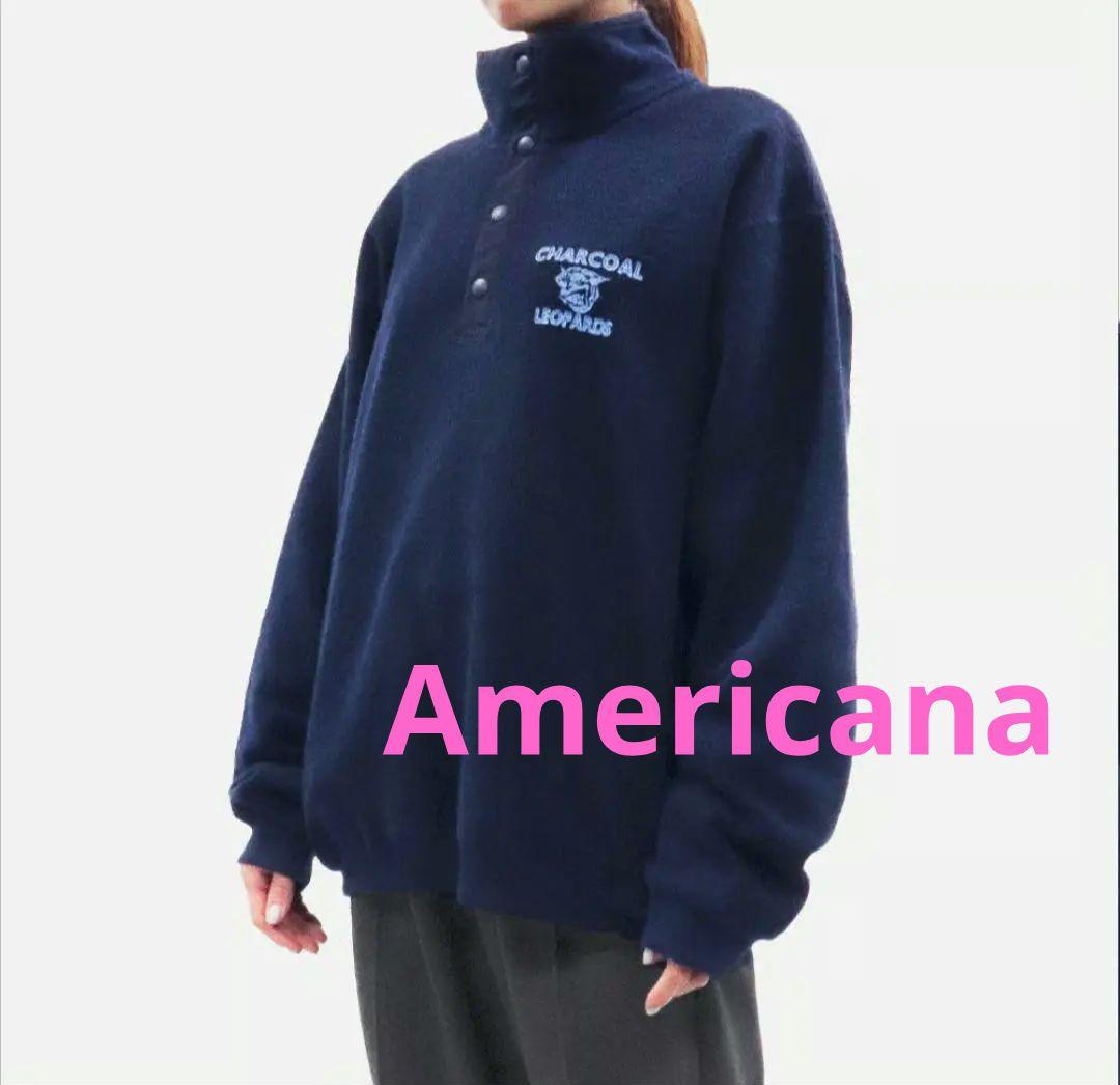 Americana×Charcoal Leopards スナップ プルオーバー