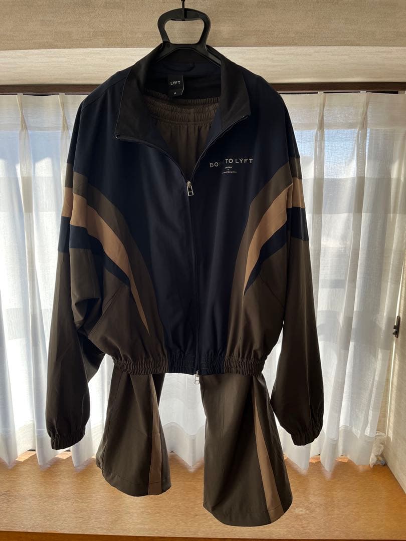 EGMTN LYFT ジップアップジャケット ネイビー/ブラウン上下