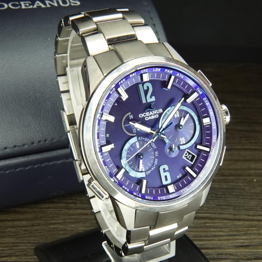 【電池新品】希少青 オシアナス OCW-T2000 箱付美品 電波ソーラー