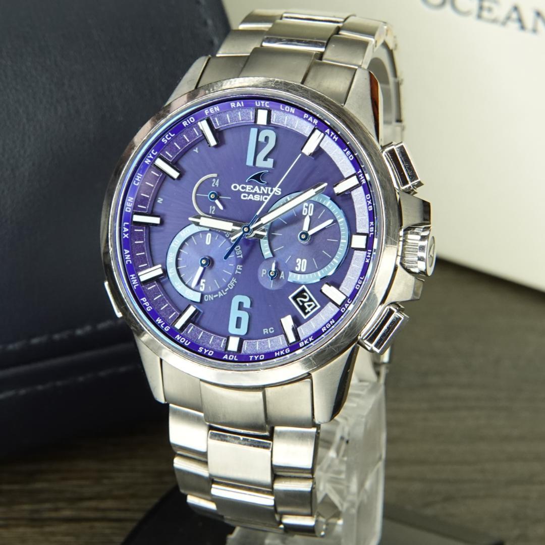 【電池新品】希少青 オシアナス OCW-T2000 箱付美品 電波ソーラー