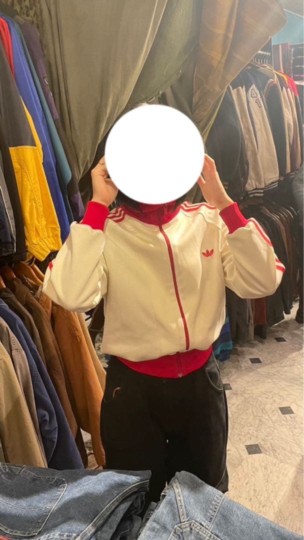 80s adidas トラックジャケット ジャージ デサント 赤 白2号