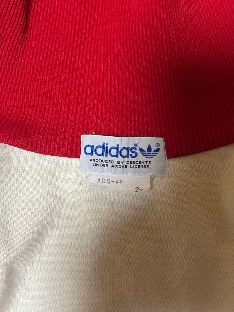 80s adidas トラックジャケット ジャージ デサント 赤 白2号