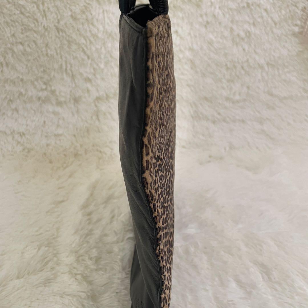 美品 LOEWE ロエベ トートバッグ レオパード柄 バイカラー レザー