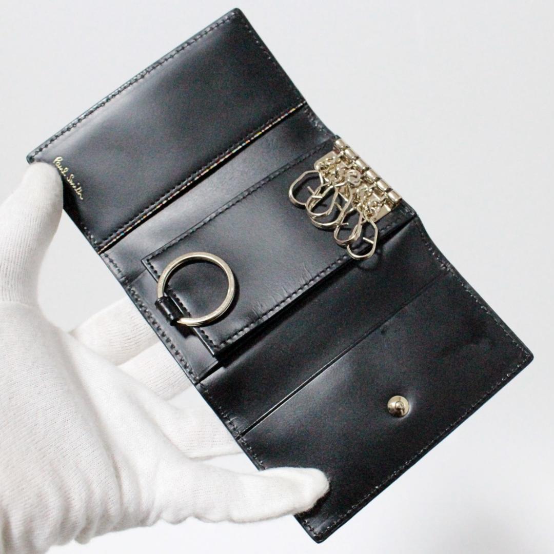 未使用 箱付 ポールスミス ラビットモチーフ キーリング付 5連式キーケース 黒