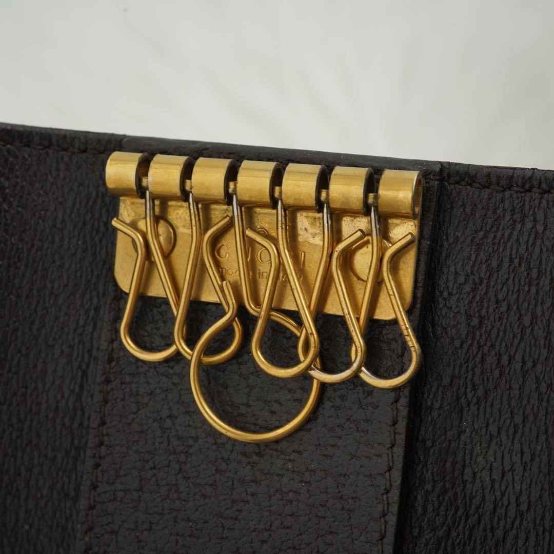 極美品　GUCCI グッチ　6連キーケース　三つ折り　レザー　GG柄　マーモント